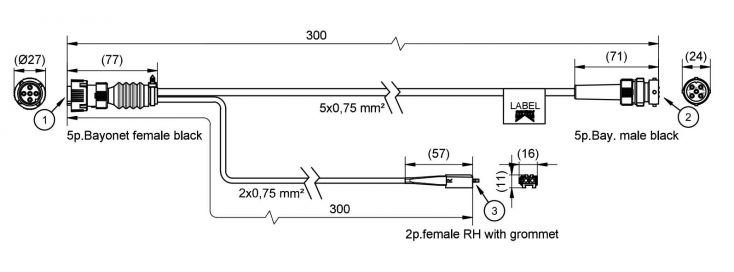 Adapter for 3rd brake light 0.2m + outlet 0.2m 2-pin connector - 404566.001 - Accessories & spare pa