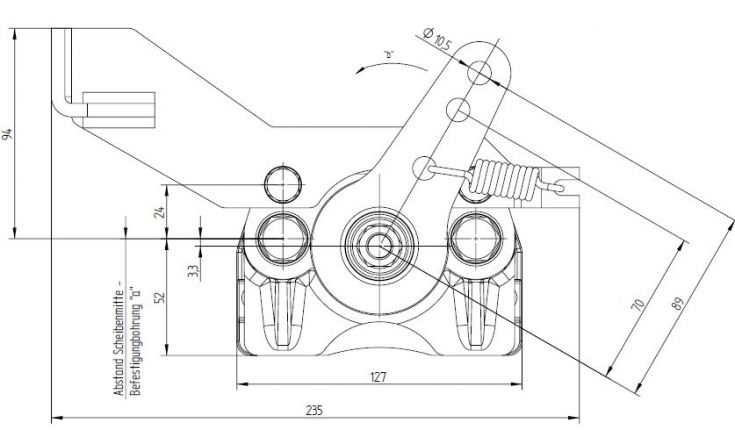 Mechanical sliding calliper brake - 106770.02 - Industrial brakes