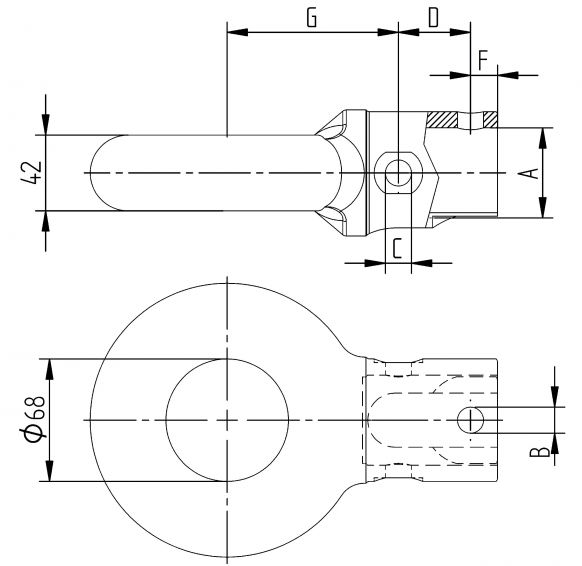 Drawbar eye  "french" - 202723.001 - Drawbar eyes