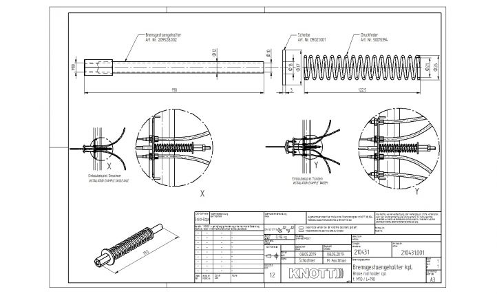 Brake rod holder cpl. - 210431.001 - Transmisson device