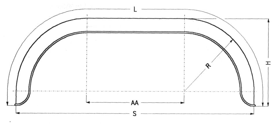 Mudguard, double-axle sheet metal, round - 400346.001 - Mudguard