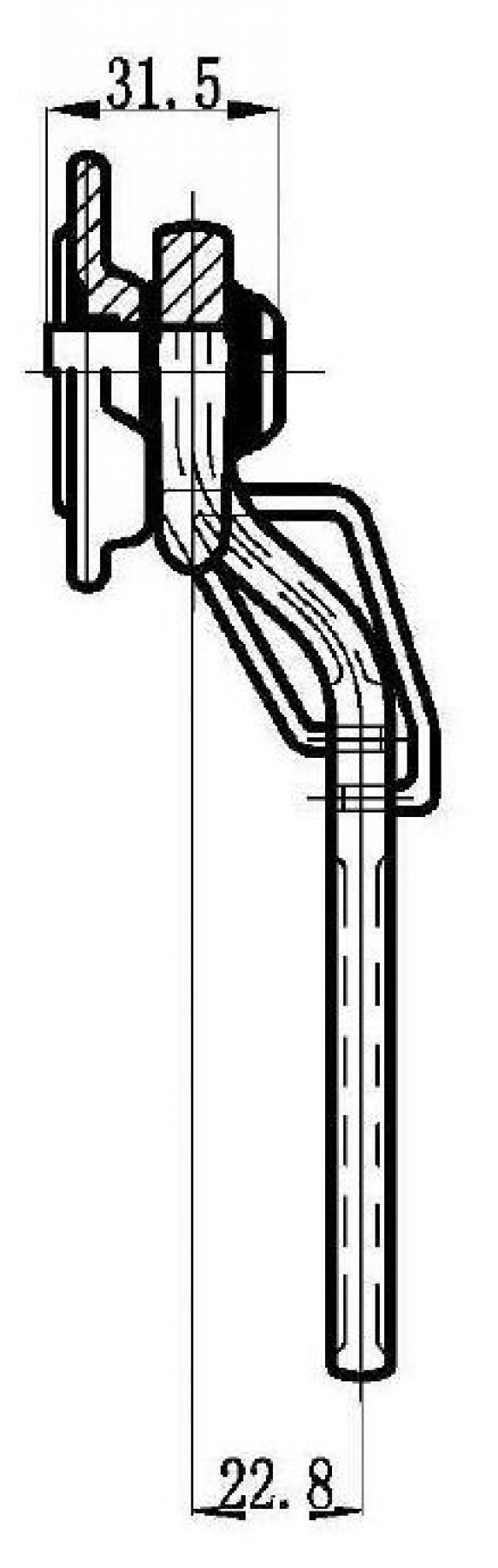 Angle lever lock right - 403867.001 - Closures