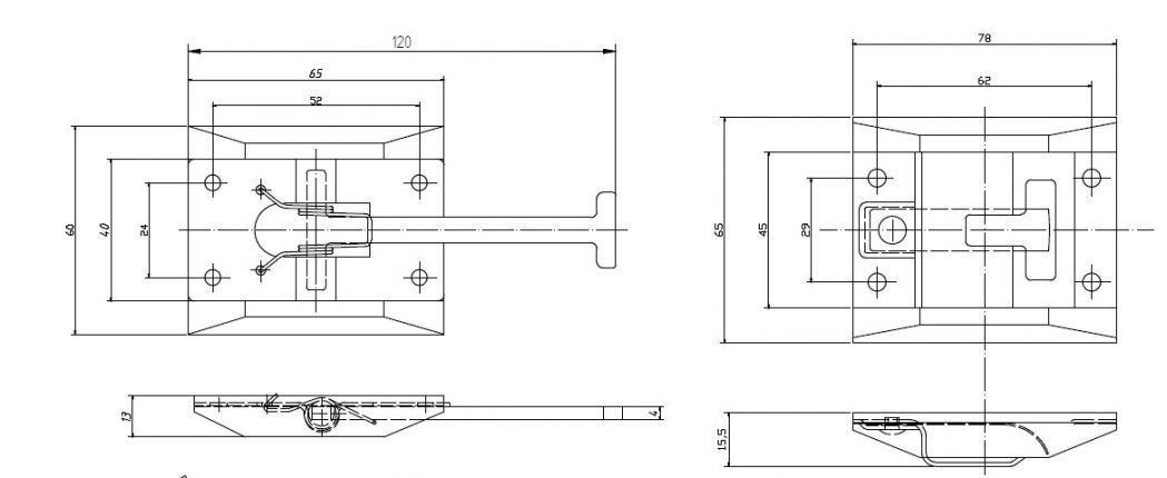 Door stay with holder - 408945.001 - Latches/ Accessories