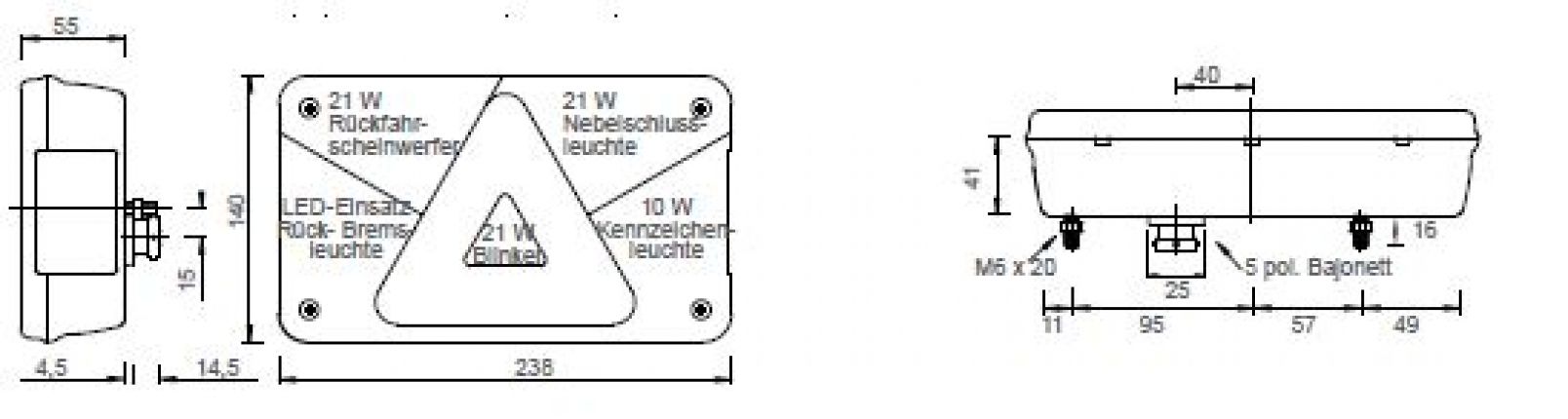 Multipoint 5 LED - 413153.001 - Rear lights