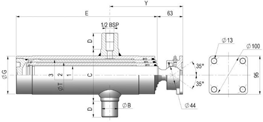 Hydraulic telescopic cylinder - 415872.001 - Telescopic hydraulic cylinder
