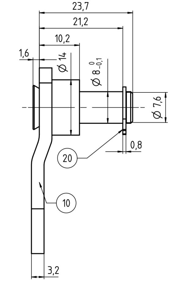 Angle plate - 415988.001 - Gas struts matériel de fixation