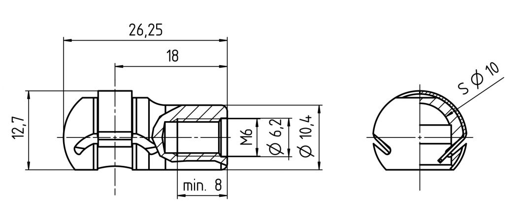 Ball socket - 416901.001 - Gas spring strut accessories