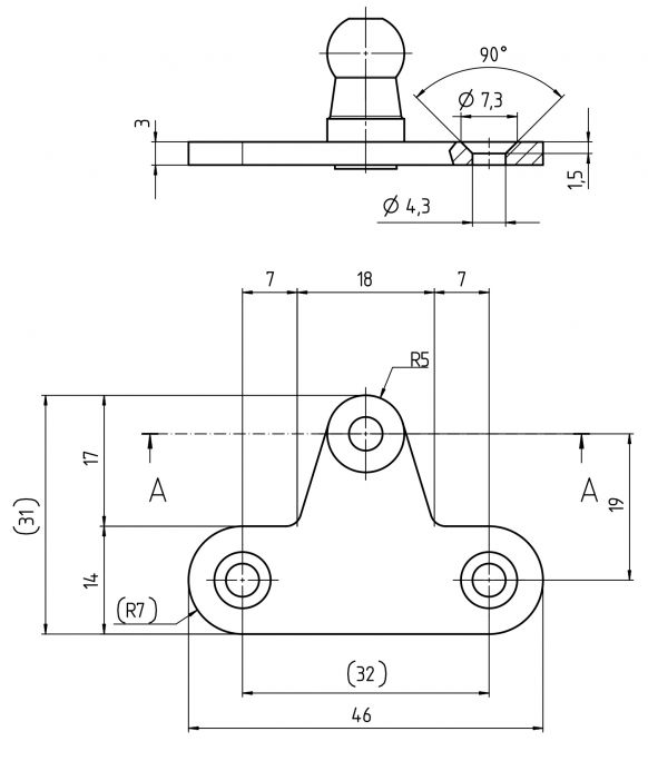 Angle plate - 416935.001 - Gas struts matériel de fixation