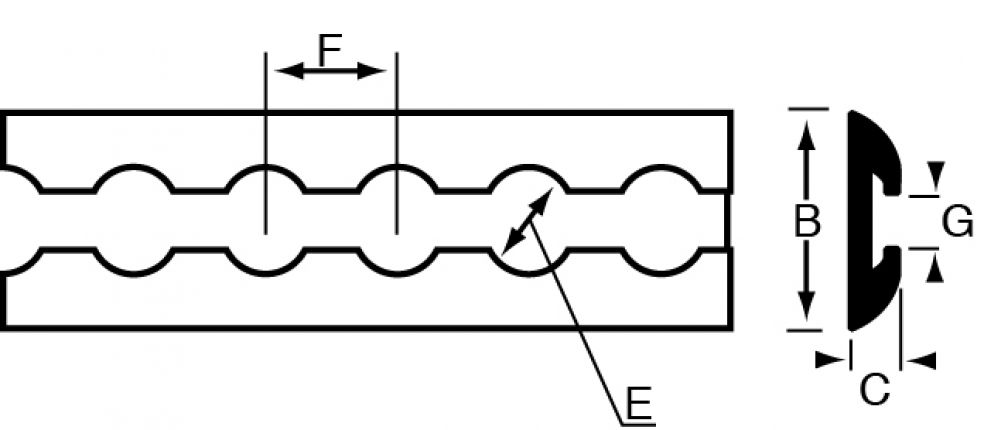 Airline anchor rail - 416944.001 - Fastening anchor