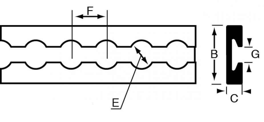 Airline anchor rail - 416946.001 - Fastening anchor