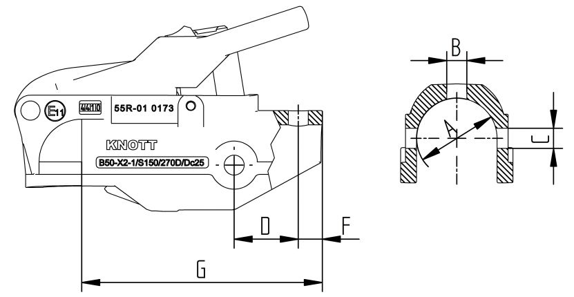 Draw ball coupling cpl. - 575008 - Drawball couplings