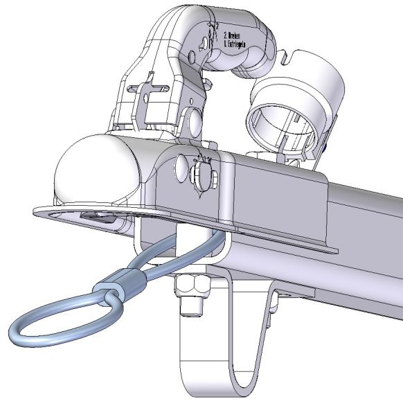 Safety rope holder for unbraked trailers up to 1500kg - 6B1987.001 - Flange ball