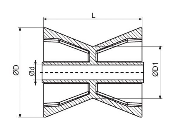Bow roller 4" - 6X1064.014 - Boat trailer