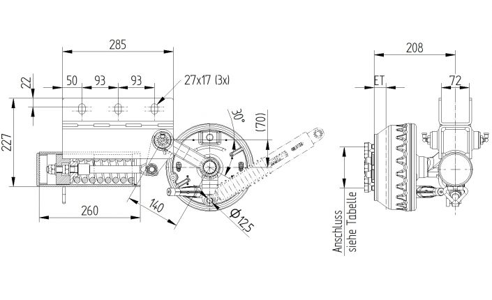 Spiral spring axle KLLB7 - 725482.002 - Spiral spring axle