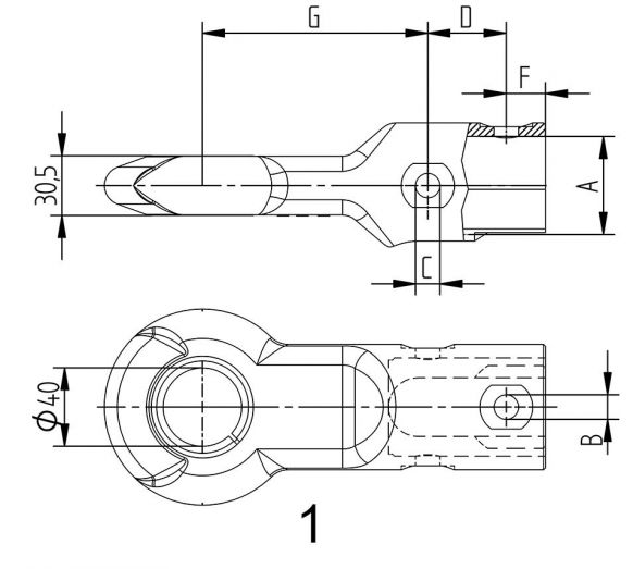 Drawbar eye "DIN 40" - 98949393 - Drawbar eyes