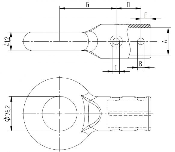 Drawbar eye  "Nato" - 9895789X - Drawbar eyes